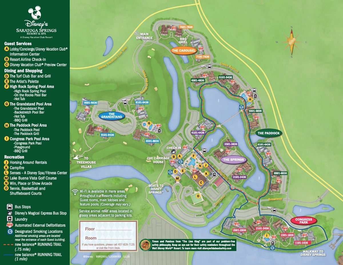 Saratoga Springs Resort map